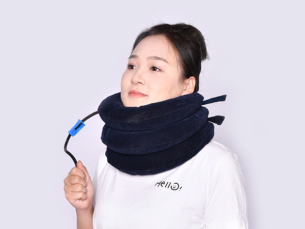 充气颈椎牵引器充气护颈颈椎颈部牵引器半绒颈部按摩枕